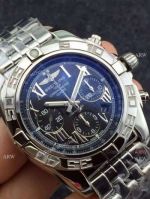 Knockoff Swiss Grade Breitling Chronomat Stainless Steel Strap Black Face Timepiece